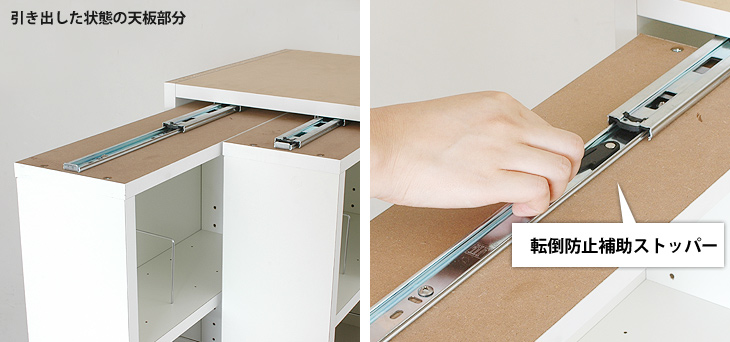 出し入れしやすい上部ガードレールを採用した専用ボックス